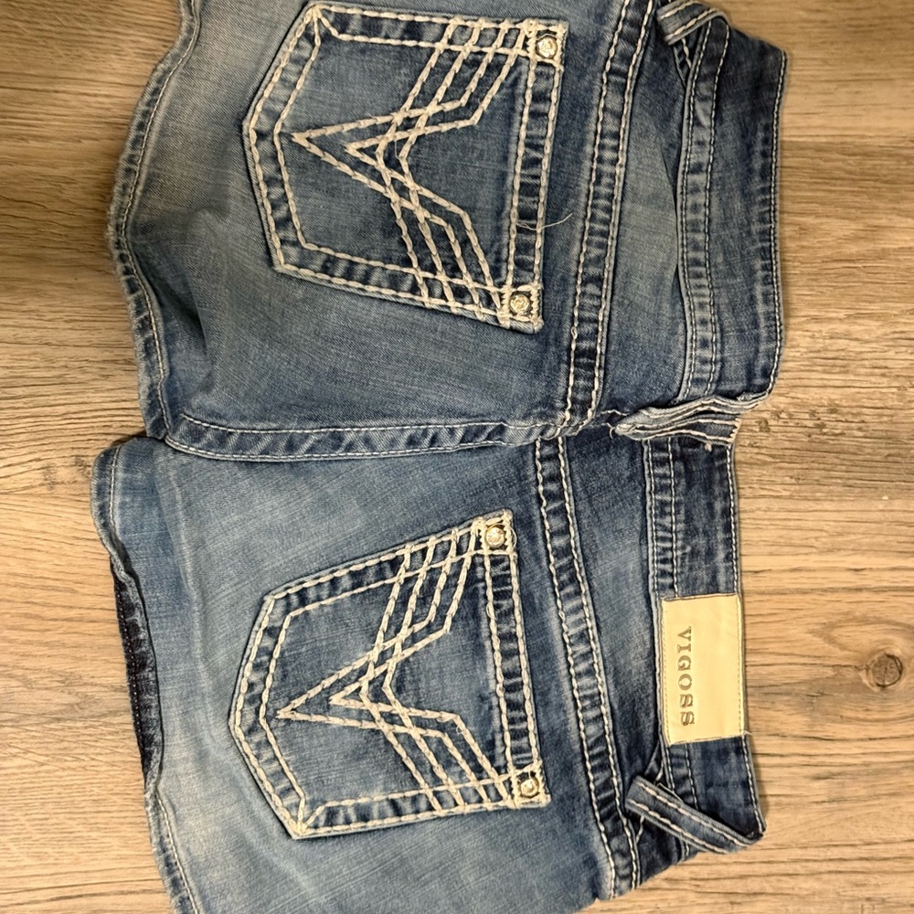 Vigoss Distressed Blue Jean Shorts - Picture 2 of 6